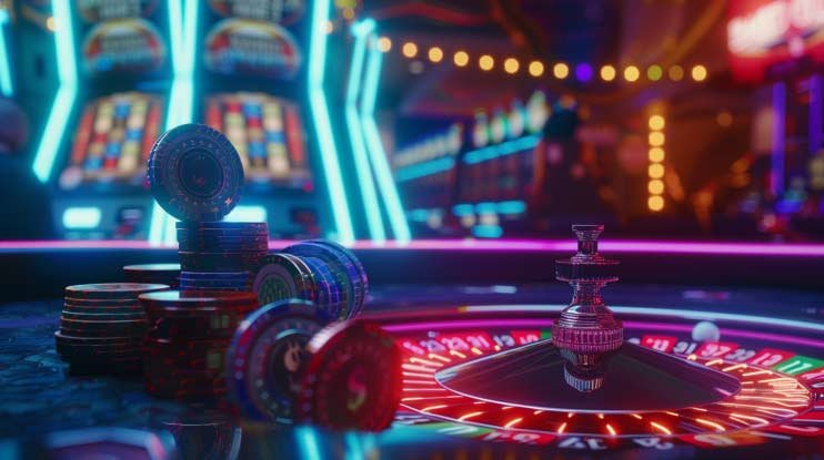 Tampilan meja No Commission Baccarat cm bet dengan dealer langsung dan area taruhan yang jelas